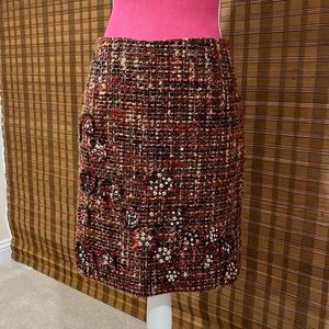 Per Se tweed skirt with amazing silver stud detail!